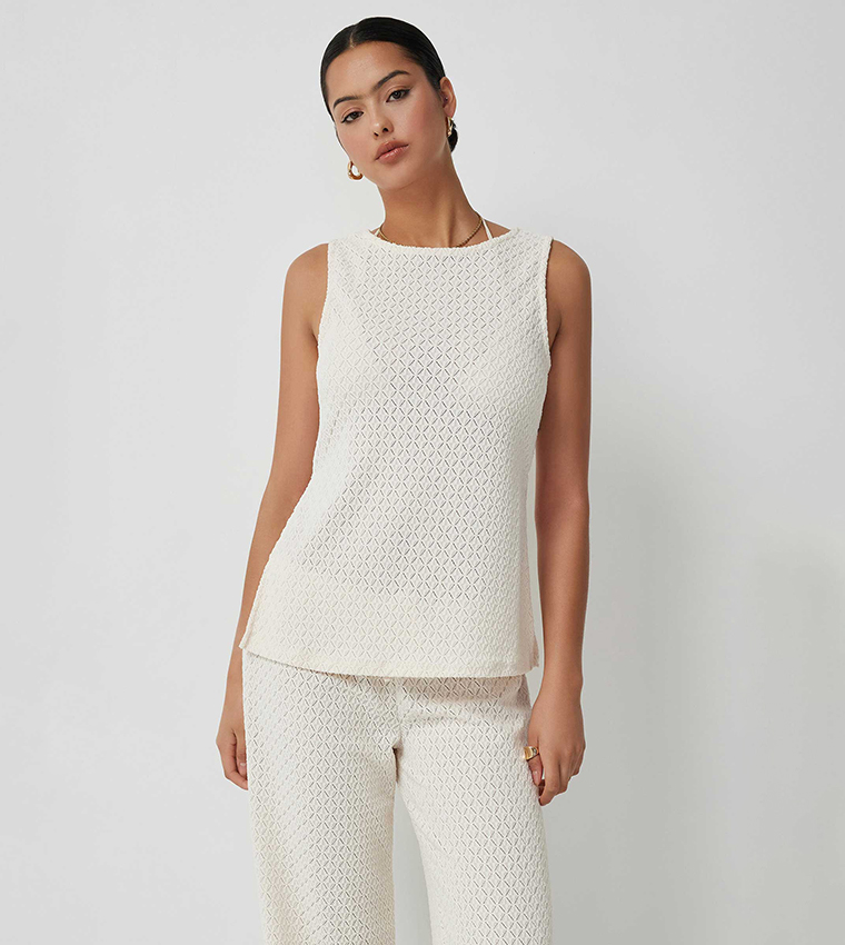 Crochet Knitted Sleeveless Top