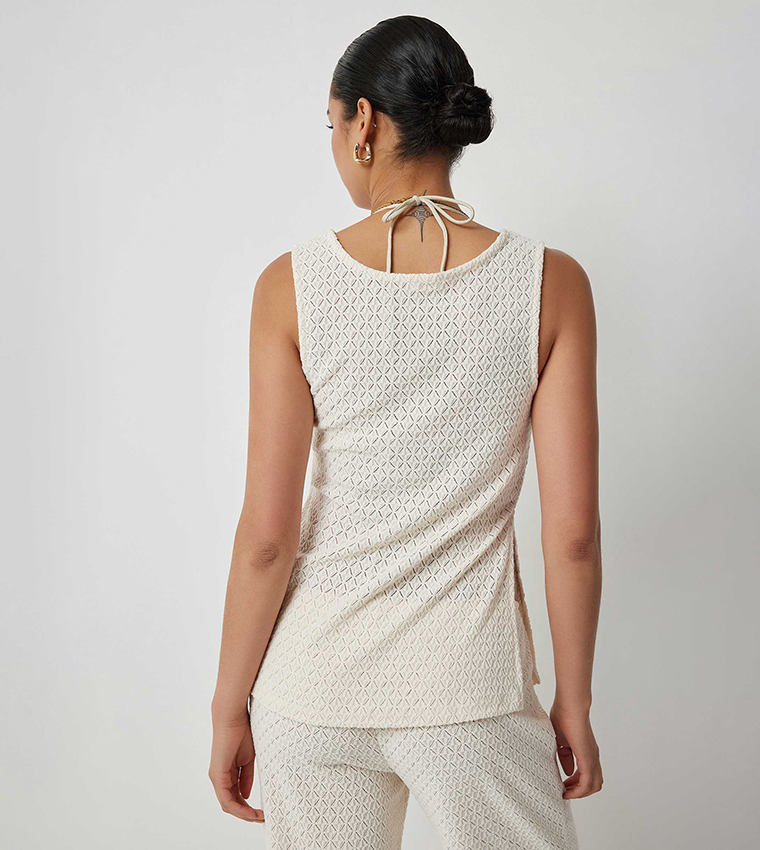 Crochet Knitted Sleeveless Top