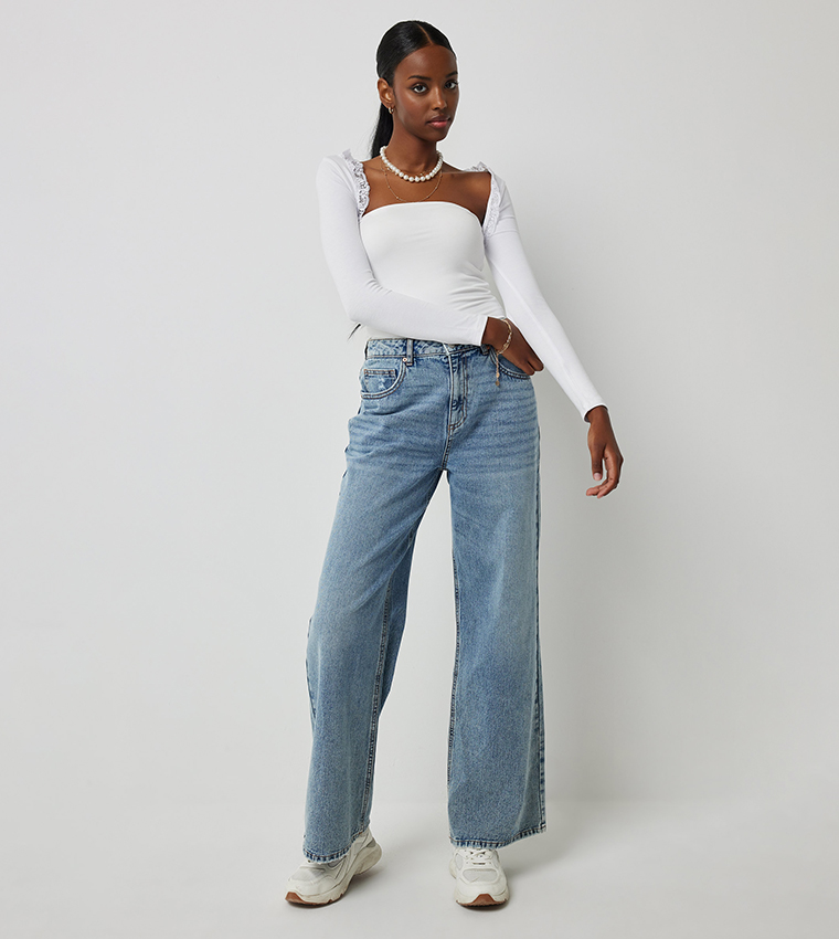 Ribbed Lace Trim Bolero