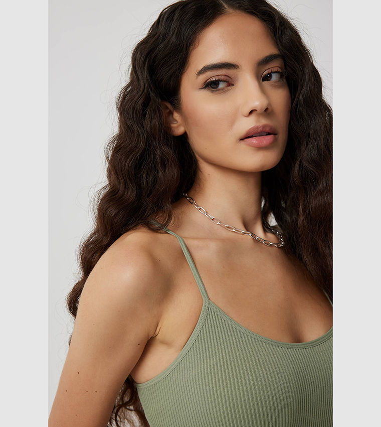 Ribbed Strappy Crop Top