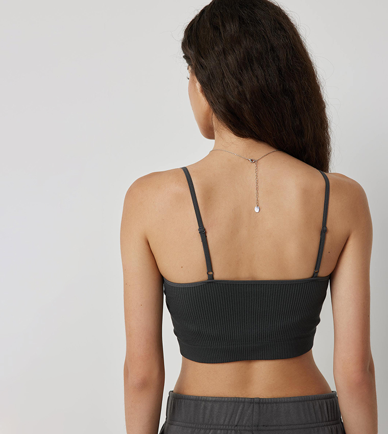 Ribbed Strappy Crop Top