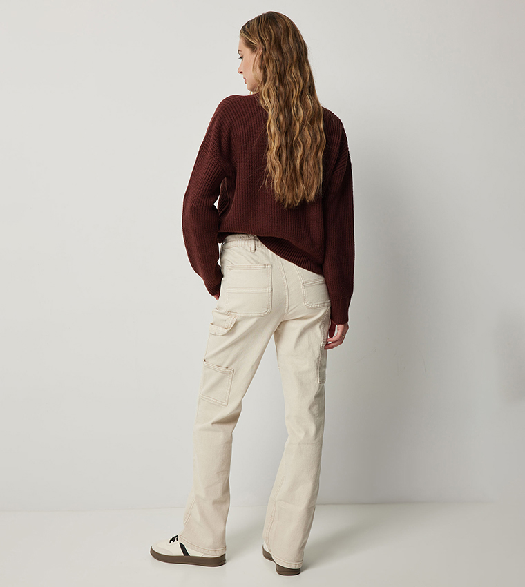High Rise Straight Fit Carpenter Jeans