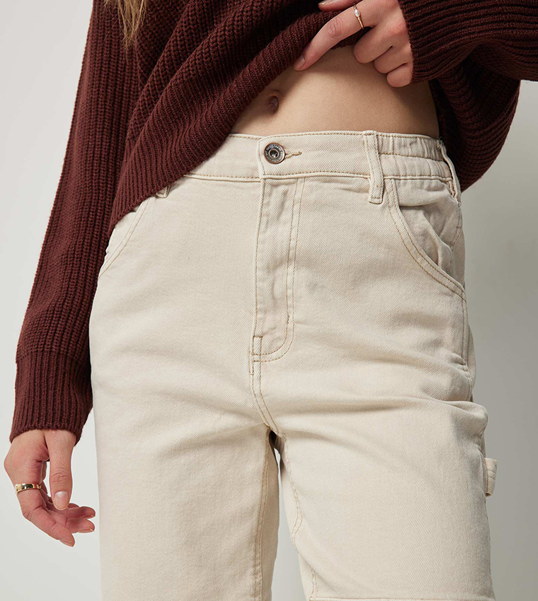 High Rise Straight Fit Carpenter Jeans