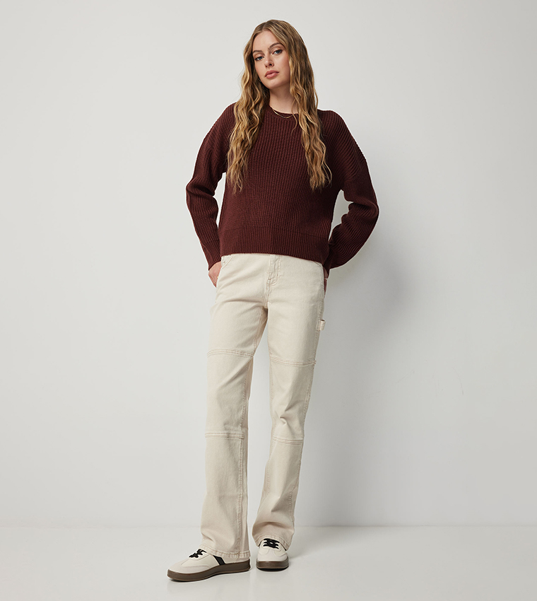 High Rise Straight Fit Carpenter Jeans