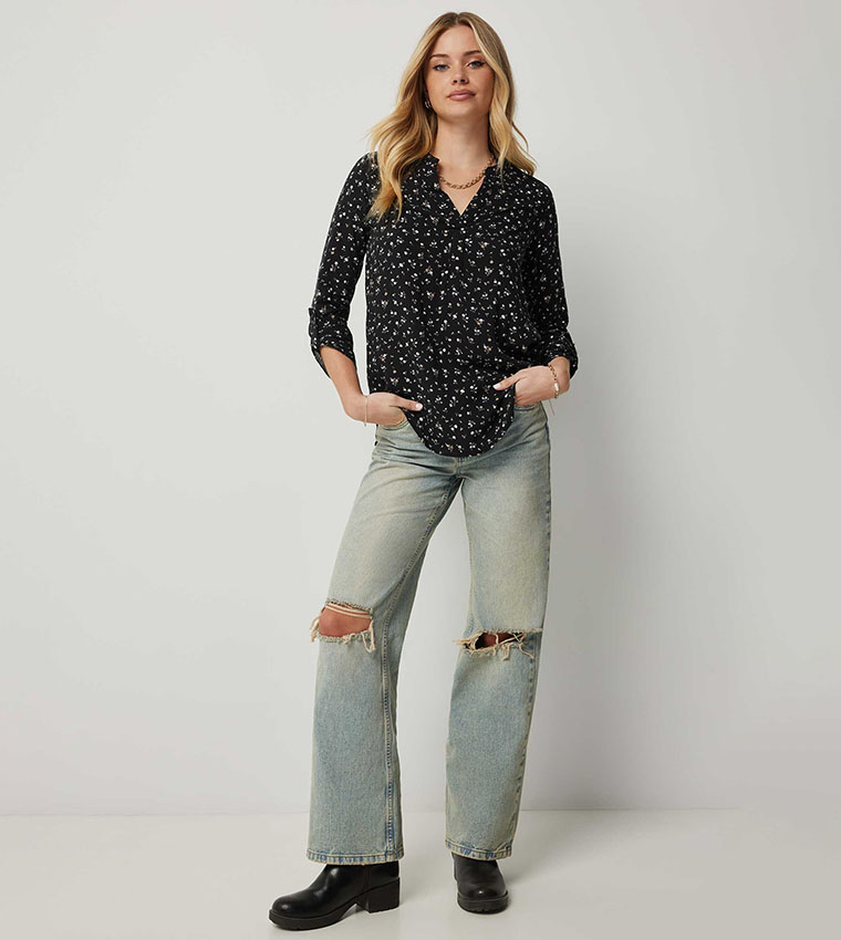 Printed Long Sleeves Top