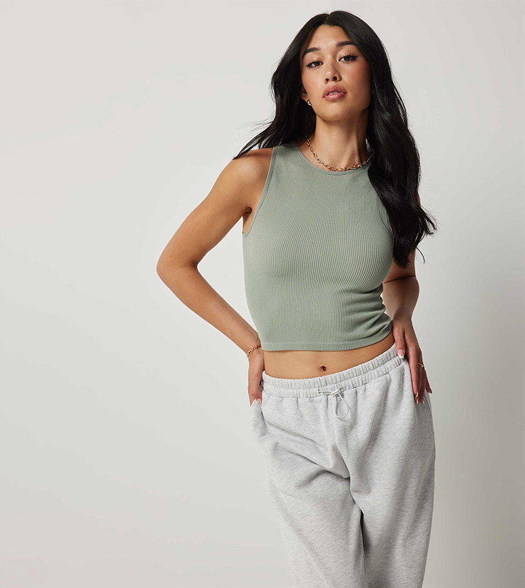 Ribbed Cropped Tank Top