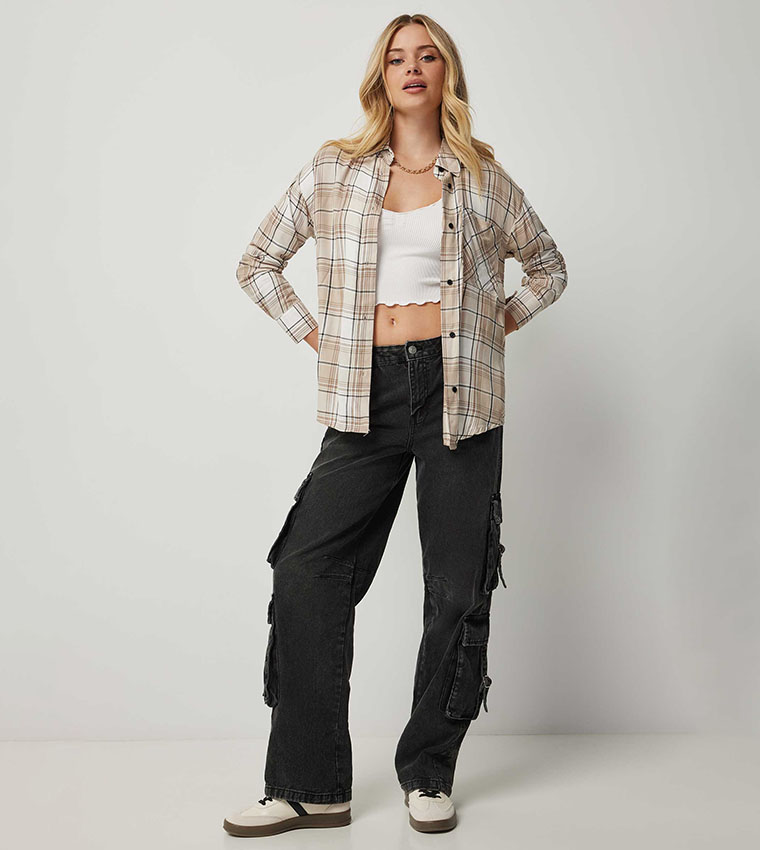 Brushed Plaid Long Sleeves Shirt