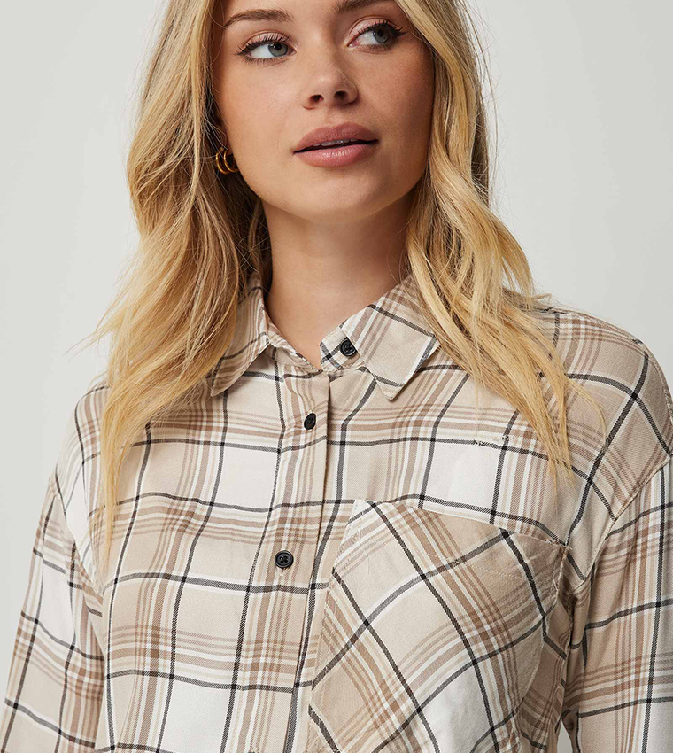 Brushed Plaid Long Sleeves Shirt