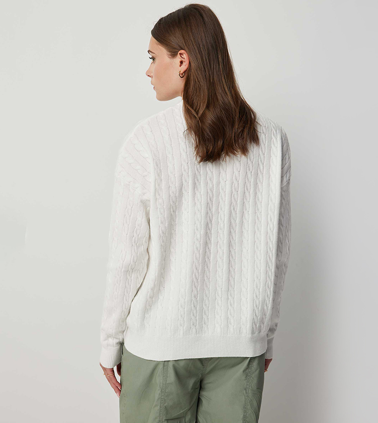 Cable Knit Crew Neck Sweater