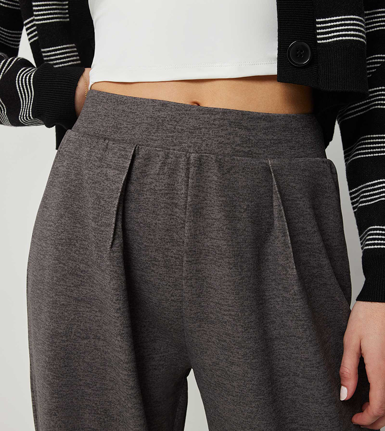 High Rise Tailored Wide Leg Trousers