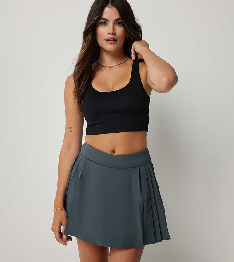 MOVE Solid Crop Top with Inbuilt Bra