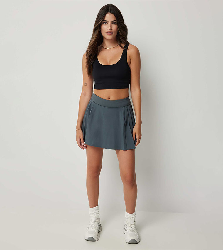 MOVE Solid Crop Top with Inbuilt Bra