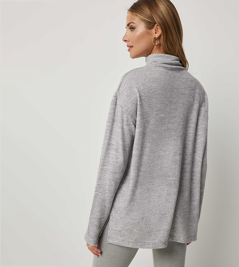 Solid Turtleneck Sweater