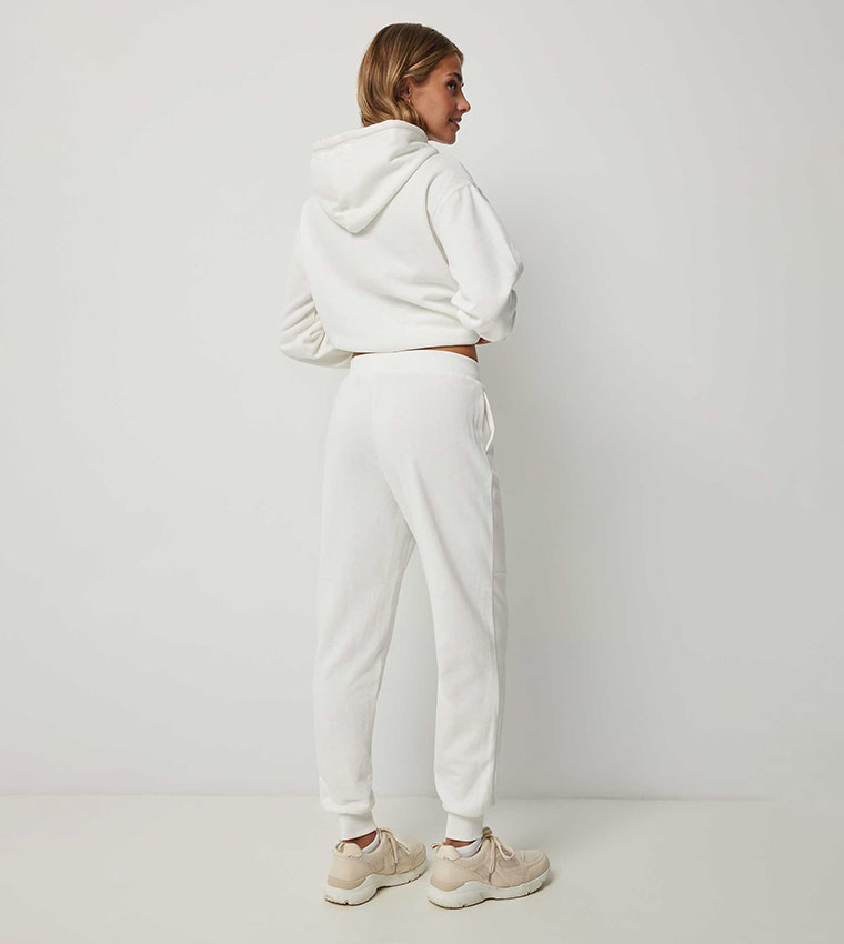 Solid Elastic Waist Joggers