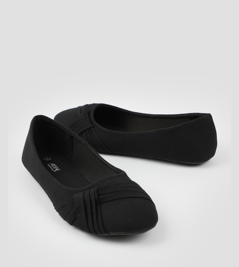 Pleated Detail Ballerinas
