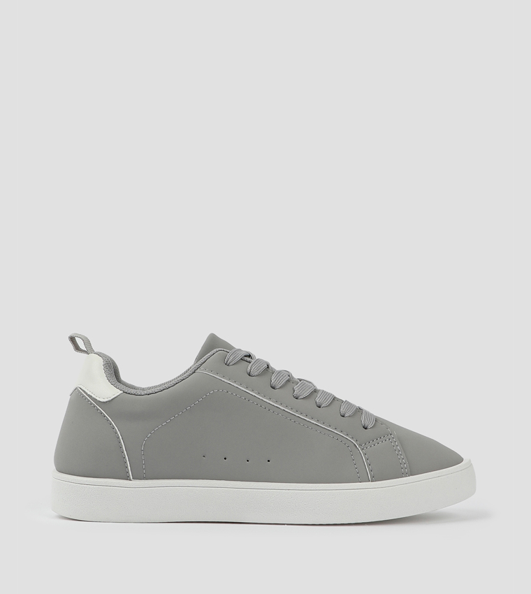 Solid Lace Up Tennis Sneakers