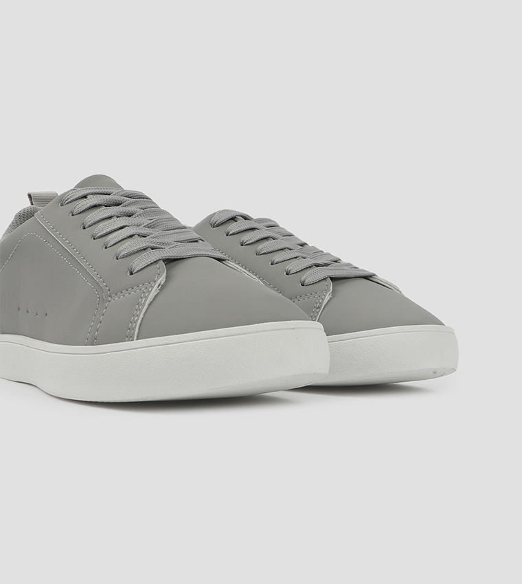Solid Lace Up Tennis Sneakers