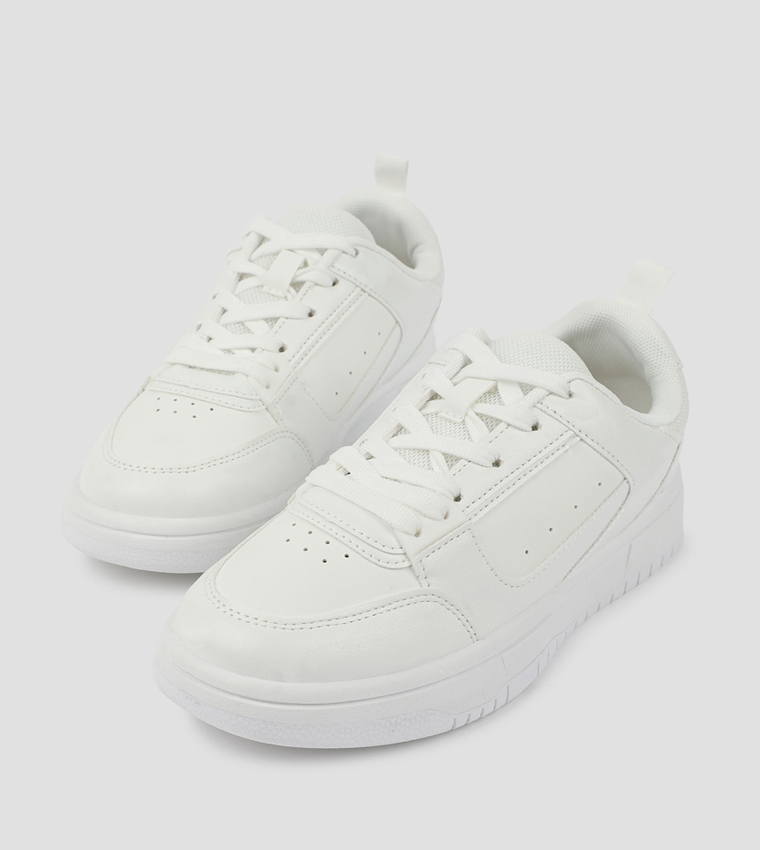 Solid Lace Up Basketball Sneakers