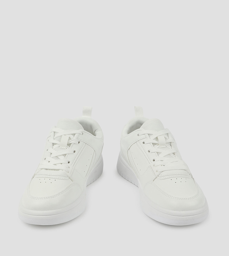 Solid Lace Up Basketball Sneakers