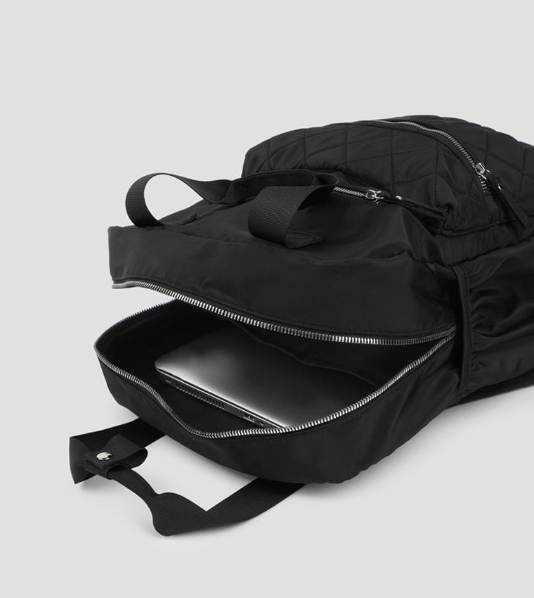 Nylon Quilted Pocket Backpack