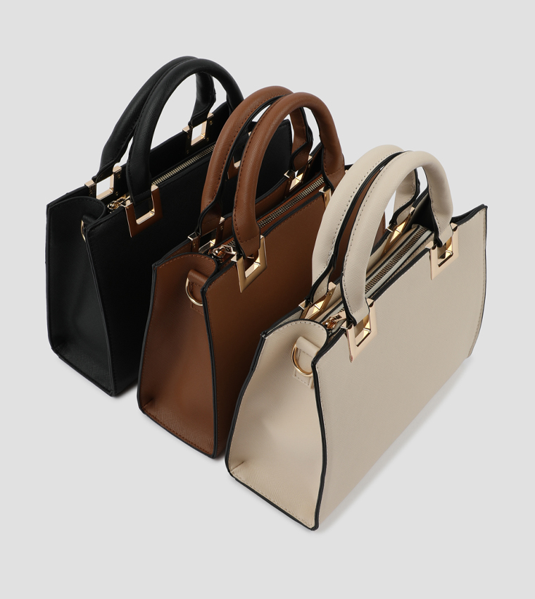 Textured Satchel Bag