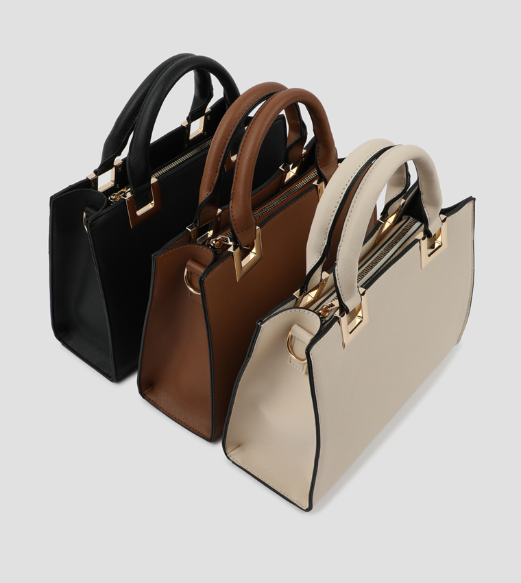 Textured Satchel Bag
