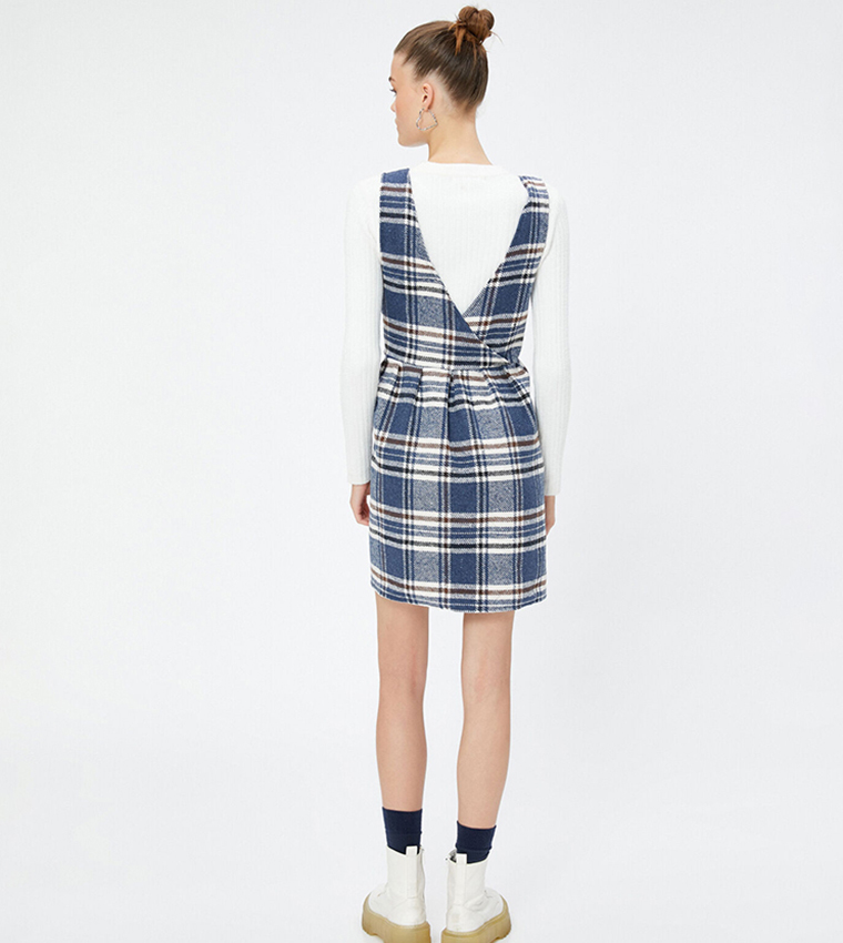 Buy Koton Plaid Mini Dress In Navy | 6thStreet UAE