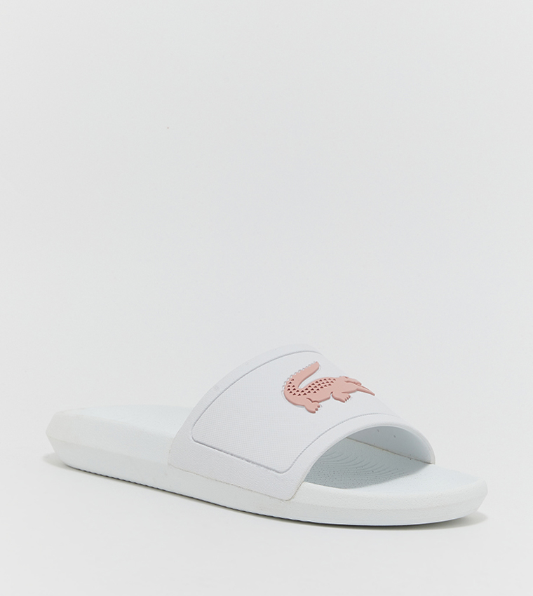 girls lacoste sliders