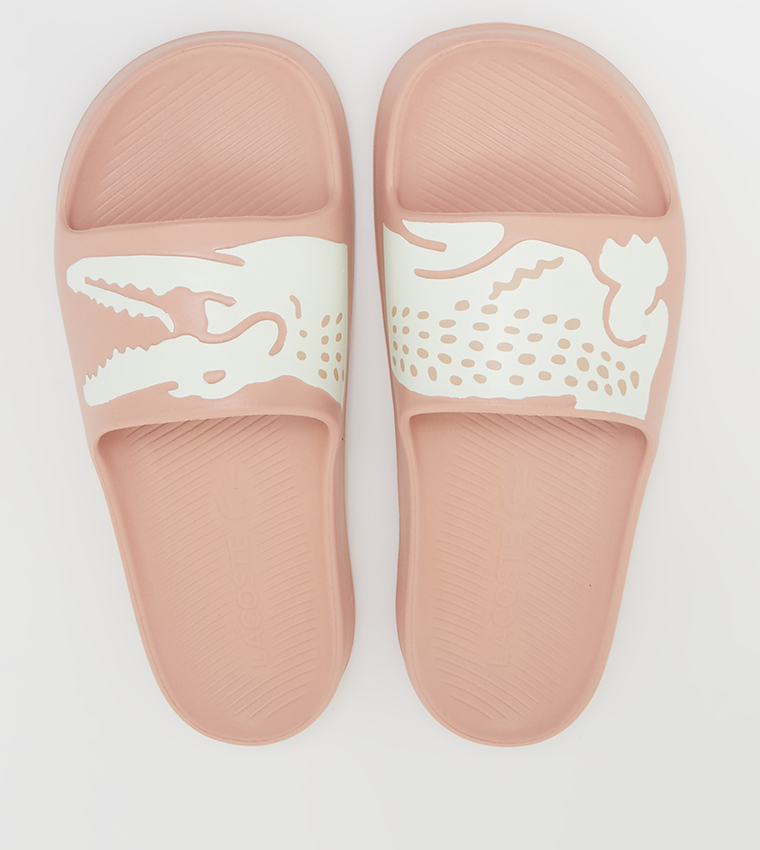 Buy Lacoste CROCO 2.0 Open Toe Slides In Pink 6thStreet Oman