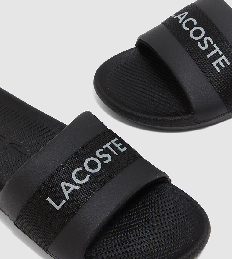 Buy Lacoste Croco Logo Printed Slides In Black 6thStreet UAE