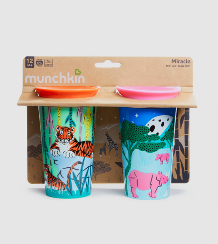2-Pack Wildlove Miracle Rhino/Tiger Sippy Cup - 9oz