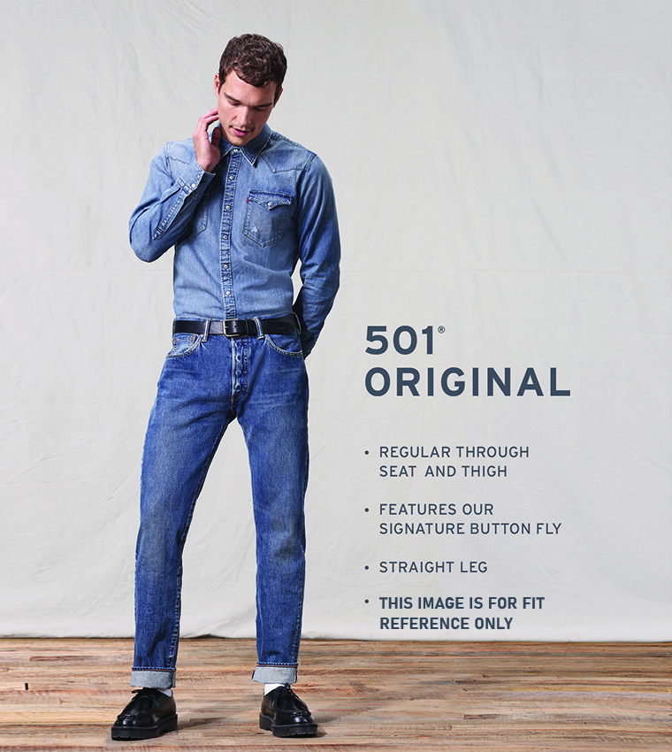 5 Pocket Button Placket Jeans - Light Blue 00501-0193