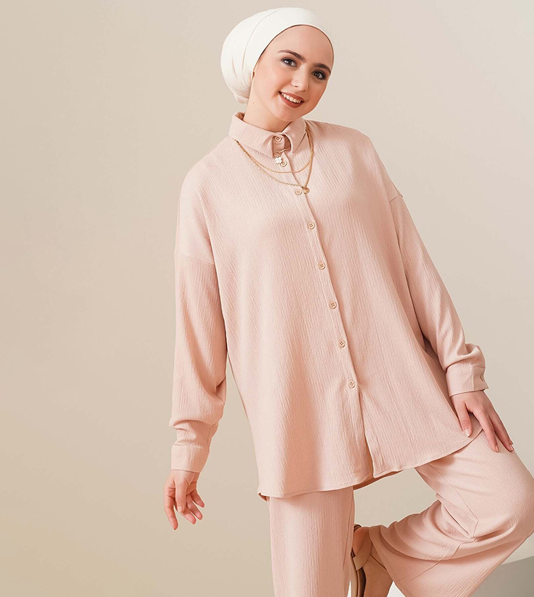 Textured Long Sleeves Co-Ord Set