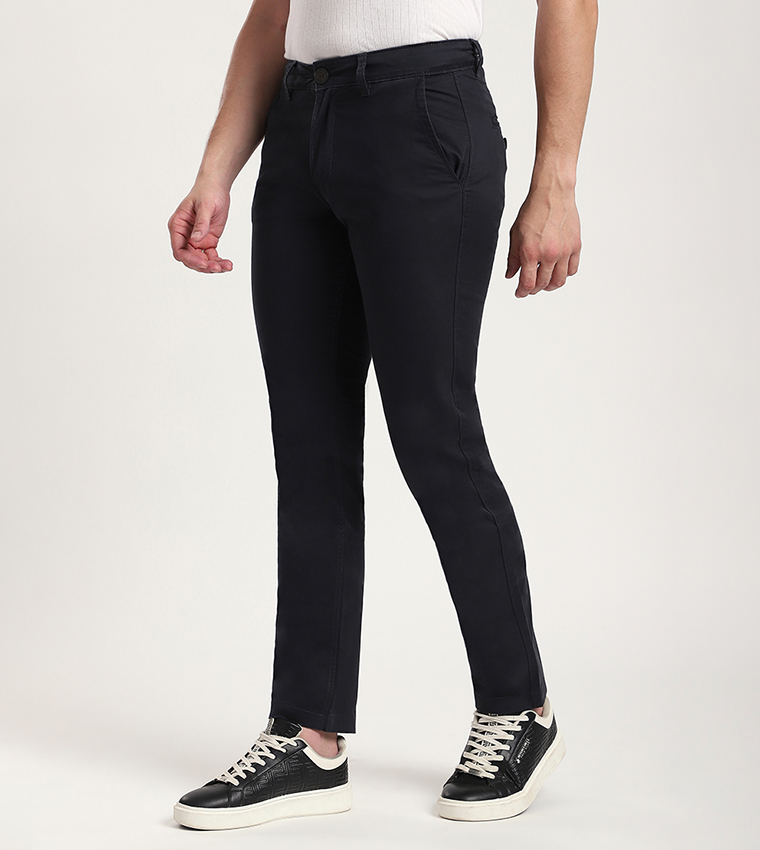 Solid Slim Fit Formal Pants