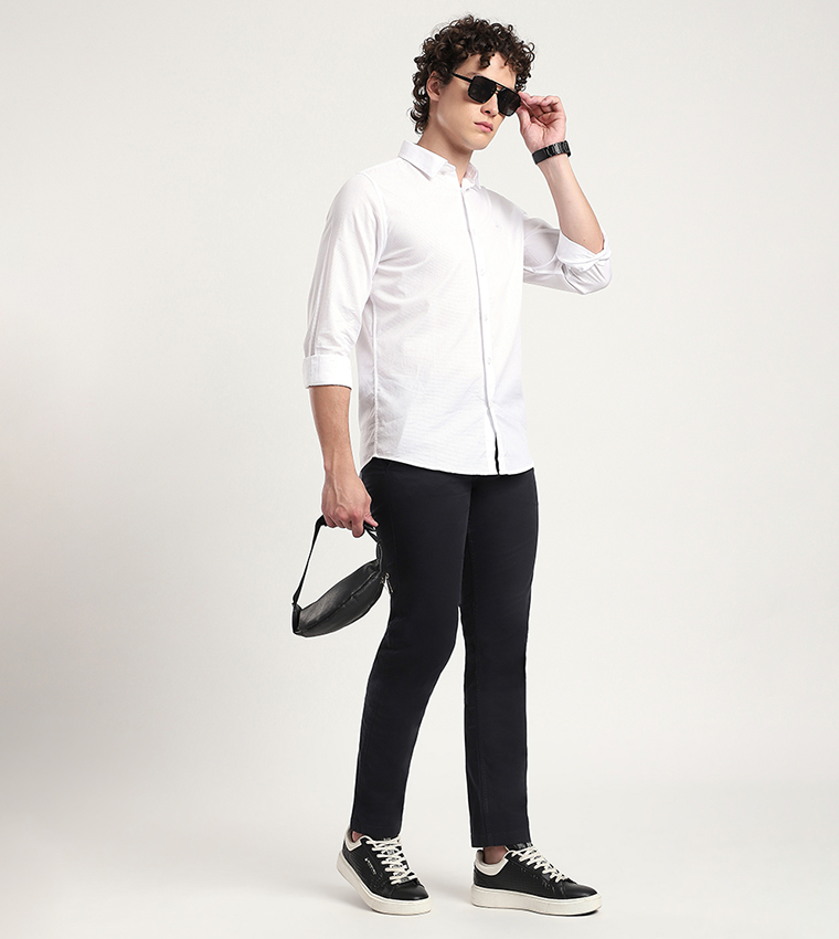 Solid Slim Fit Formal Pants