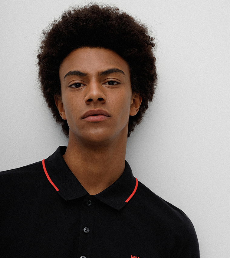 Contrast Tipping Collar Polo T-Shirt with Short Sleeves