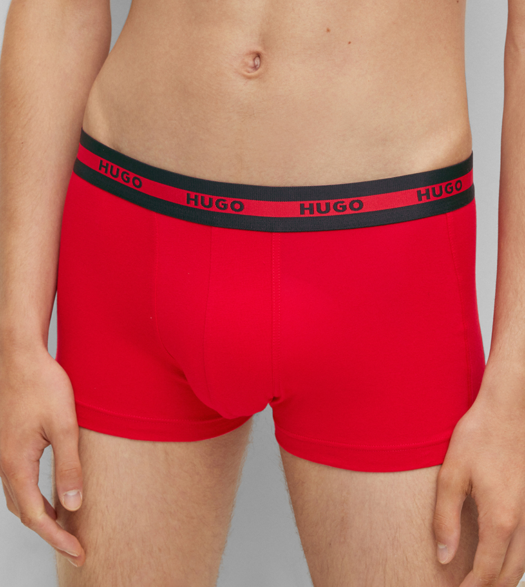 Buy Hugo Pack Of 2 Trunks With Logo Waistband In Multiple Colors