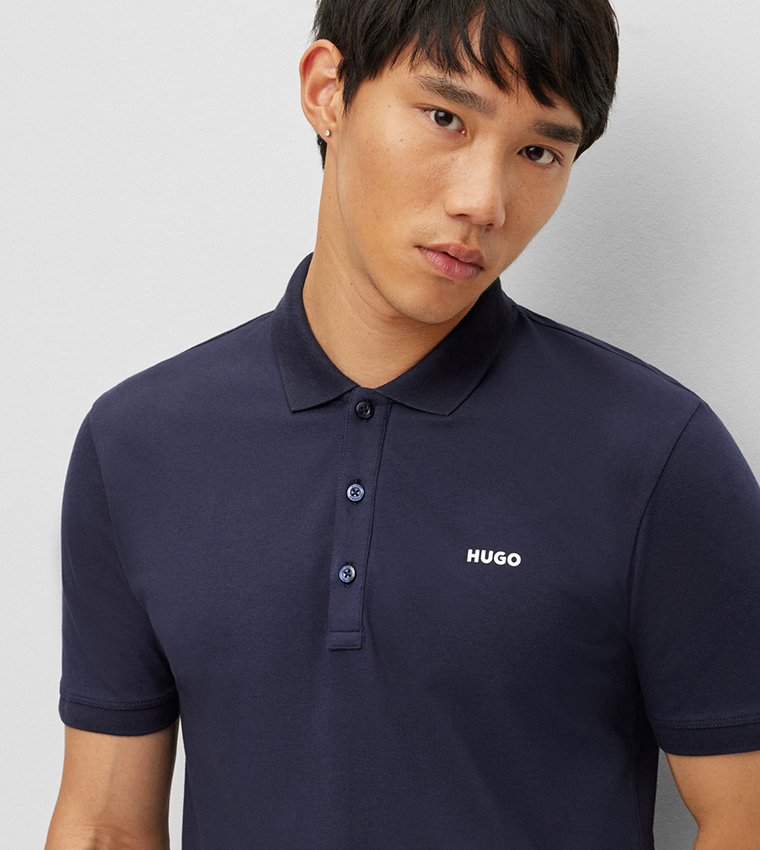 BOSS - Polo shirt with contrast logos