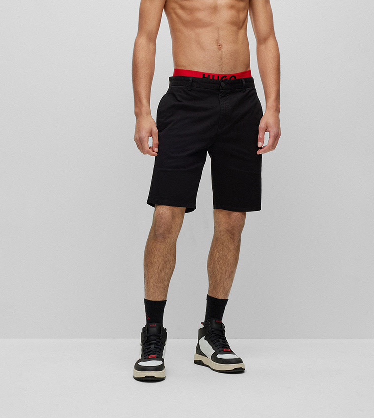 Stretch Cotton Gabardine Slim Fit Chino Shorts