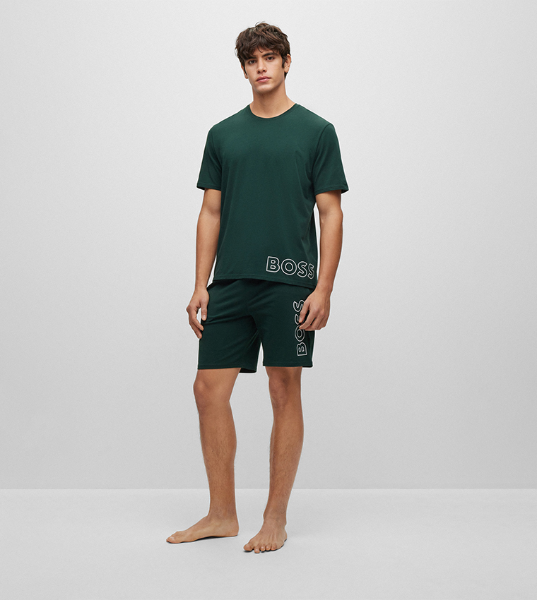 Mens cotton pyjama shorts top