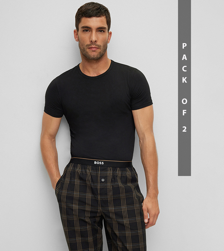 Buy BOSS Pack Of Underwear T Shirts With Logo In Black