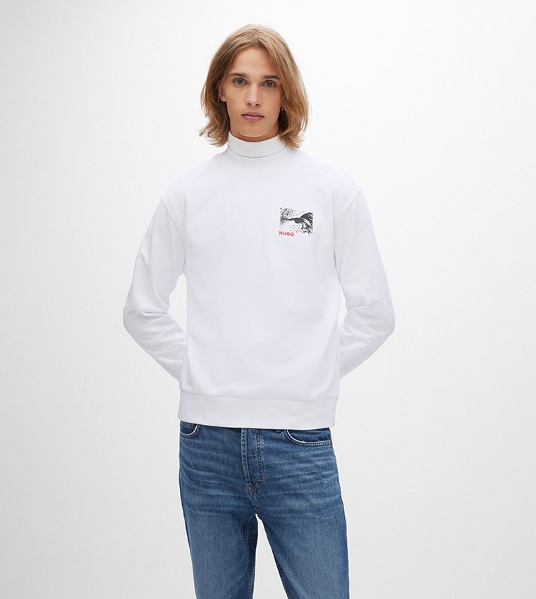 Relaxed Fit Sweatshirt with Tattoo Inspired Artwork