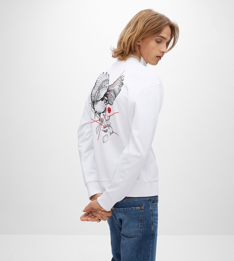 Relaxed Fit Sweatshirt with Tattoo Inspired Artwork