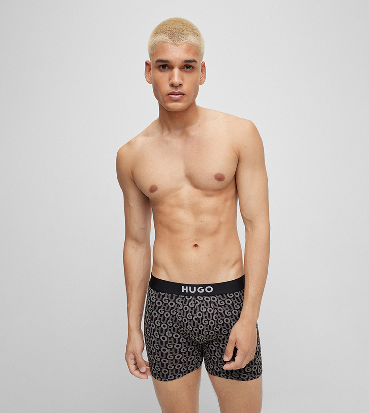 Buy Hugo Boxers With Logo Waistband In Grey 6thStreet UAE