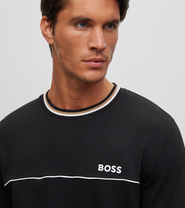 Buy Boss Crew Neck Long Sleeves Sweatshirt In Black 6thStreet Bahrain