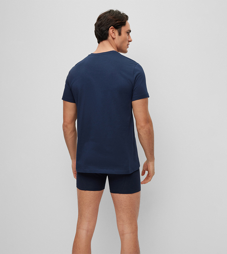 Underwear T Shirt with Stripes and Logo