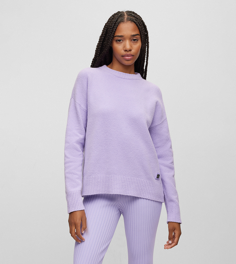 Lavender crew neck sweater shop