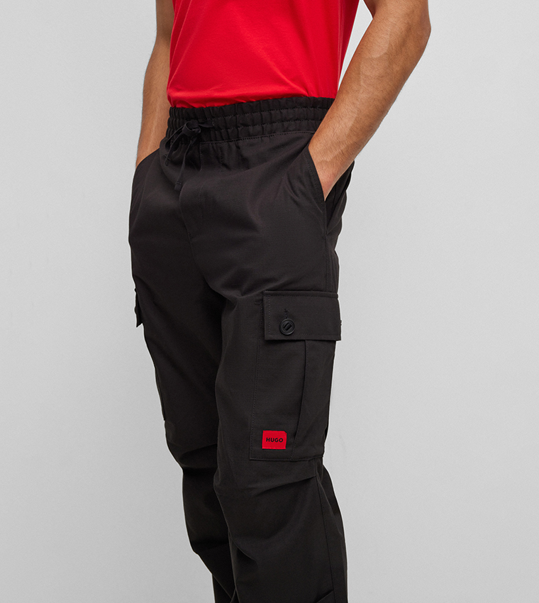 Buy HUGO Elastic Waist Cargo Pants In Black 6thStreet UAE