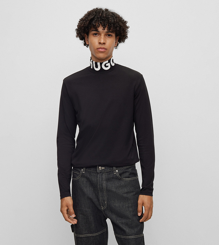 Logo Detail High Neck T-Shirt