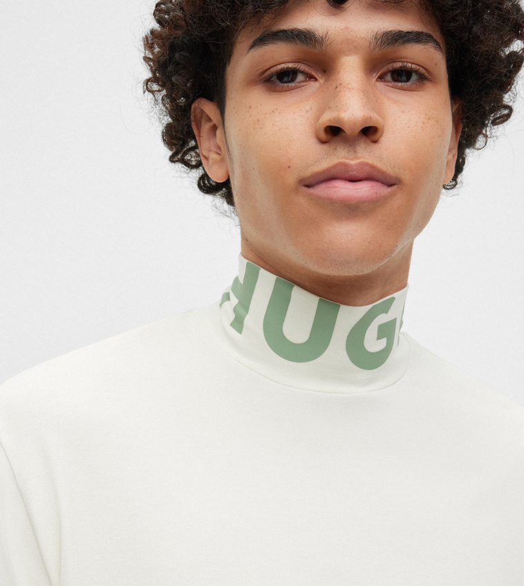 Logo Detail High Neck T-Shirt
